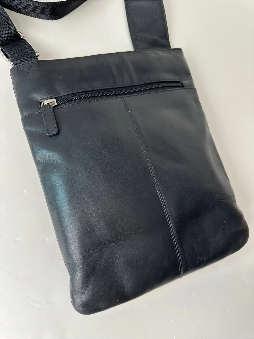 Radley London Black Leather Slim Crossbody Bag Messenger Purse Tiffany Lining